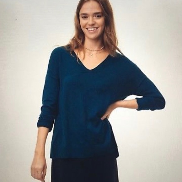 LOFT Tie Back Double V Sweater - Picture 2 of 6